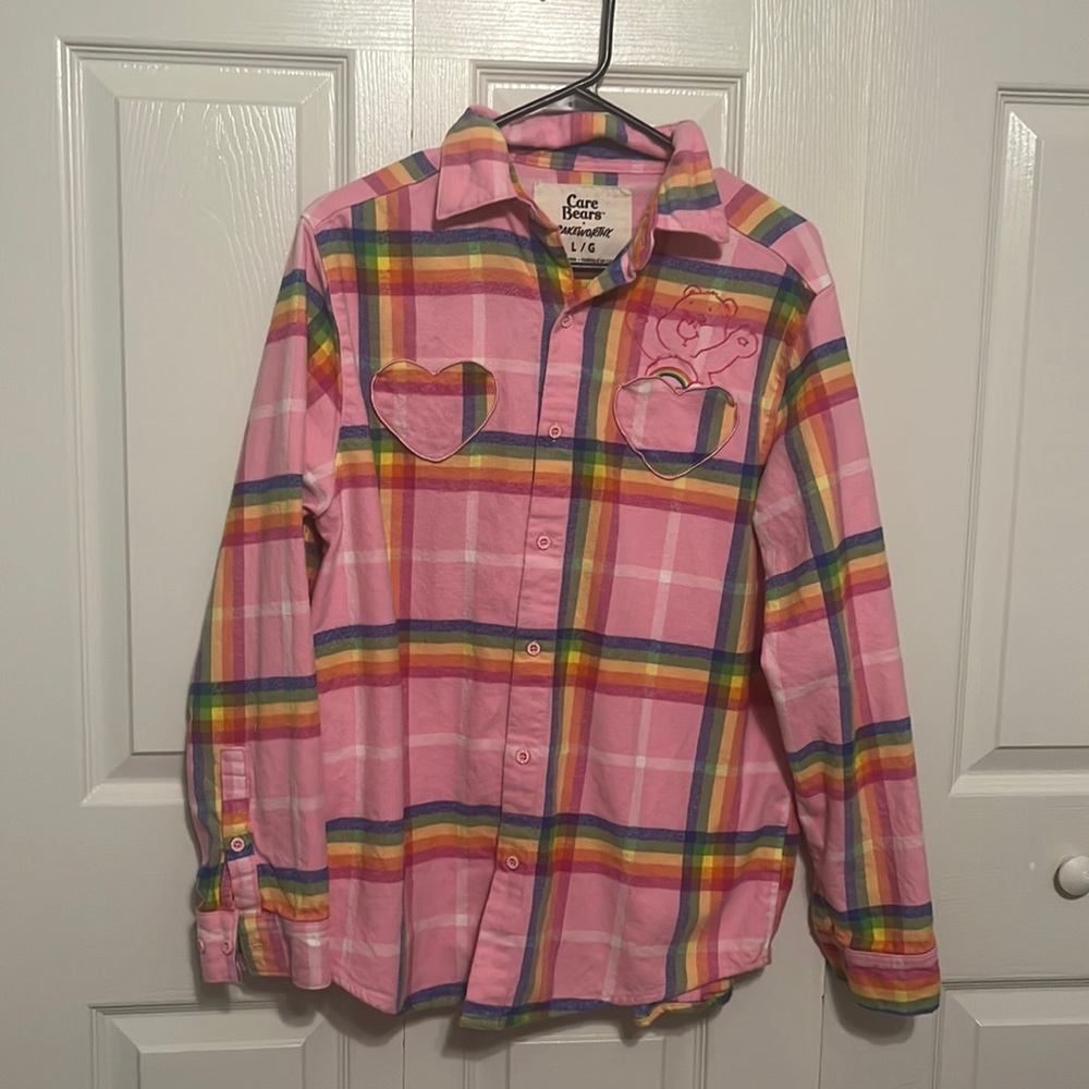 Care Bears Cakeworthy flannel size large cheer bear